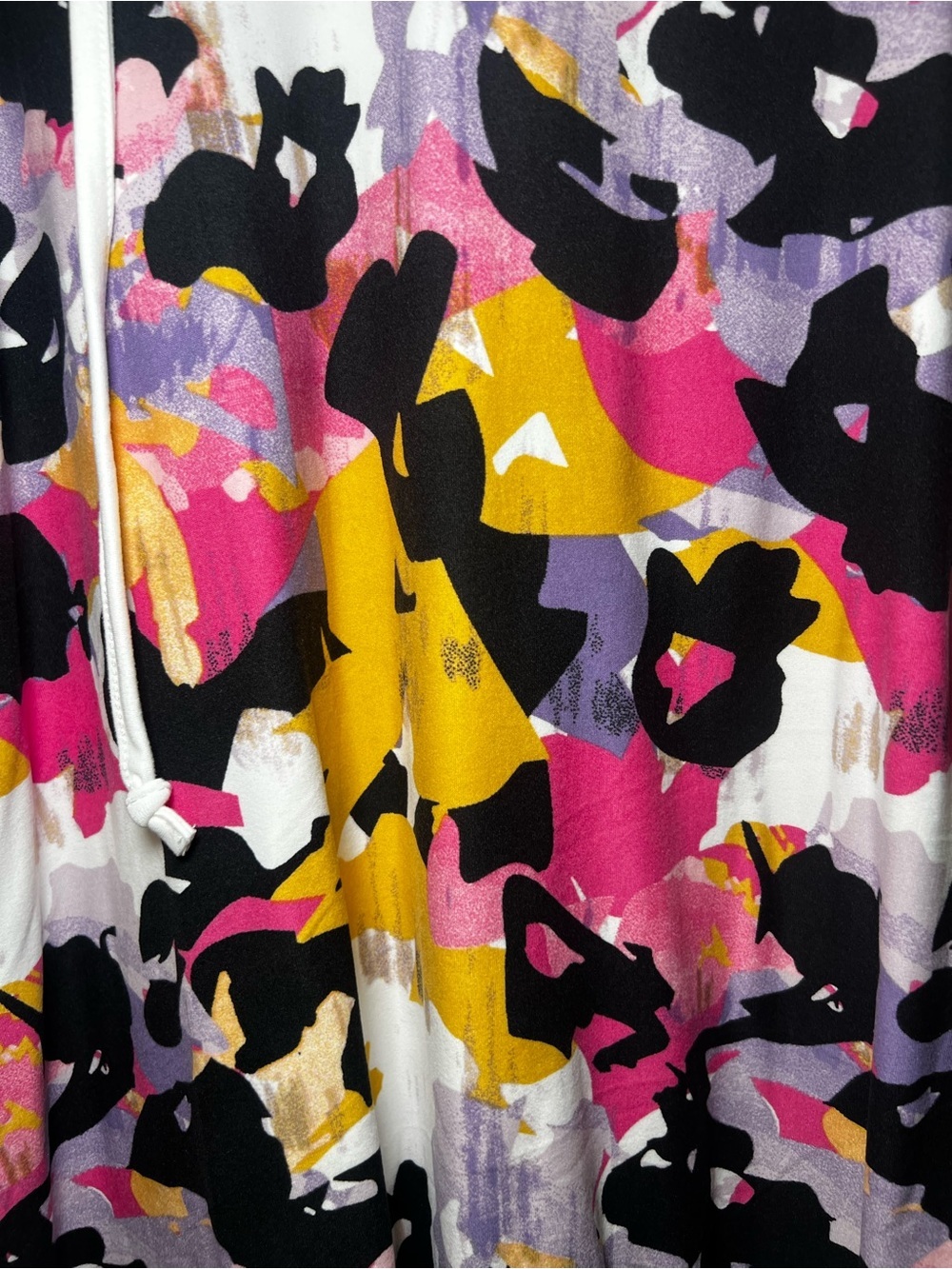 LuLaRoe Eliza Hooded Top in Black, Pink, Yellow, White - Picture 2 of 5